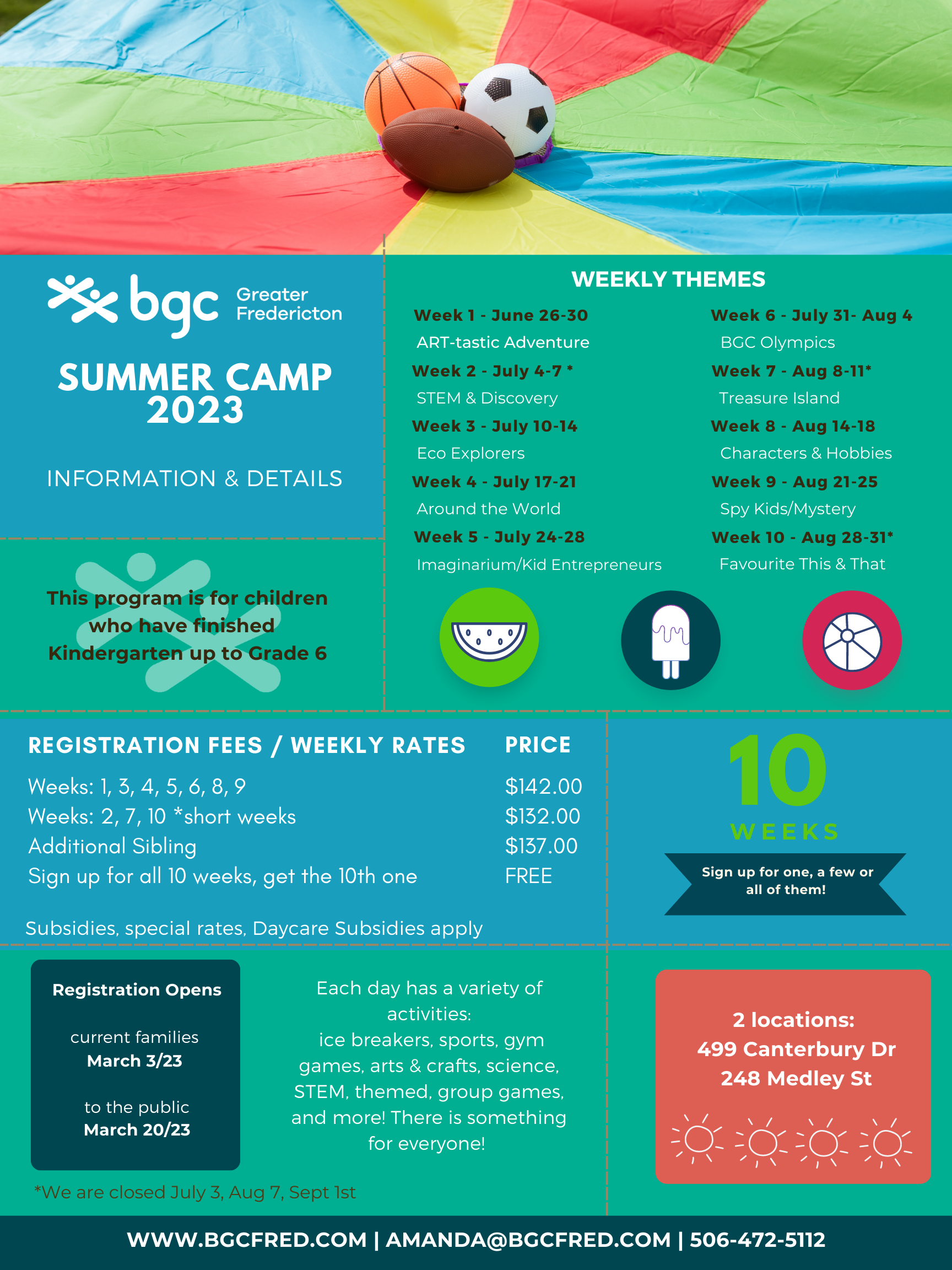 BGC Greater Fredericton Summer Camp 2023